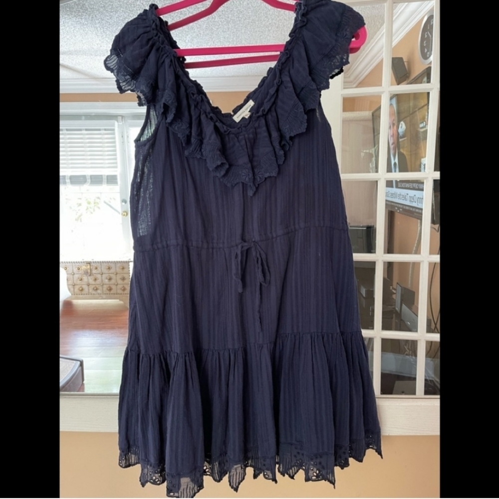 Rebecca Taylor Cotton Blend V Neck Dress